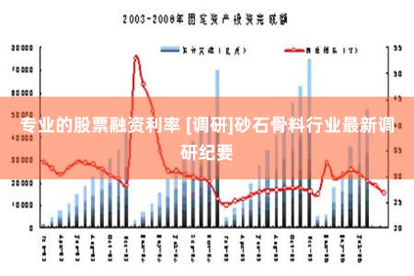 专业的股票融资利率 [调研]砂石骨料行业最新调研纪要