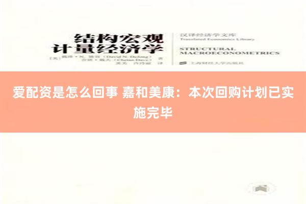 爱配资是怎么回事 嘉和美康：本次回购计划已实施完毕