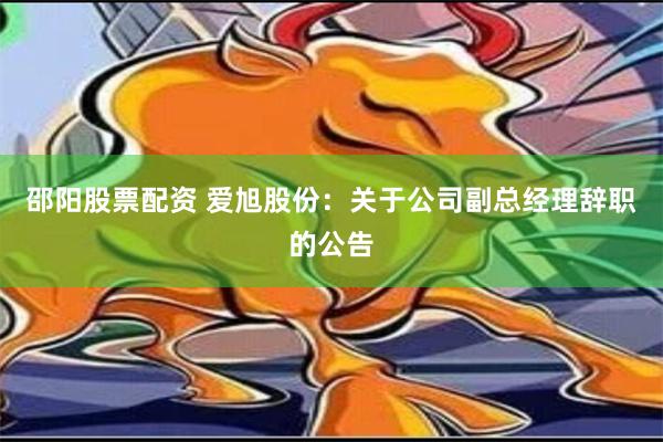 邵阳股票配资 爱旭股份：关于公司副总经理辞职的公告